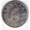 Image 1 : 1953 Canada Silver 10-Cent Dime Coin - NSF, MS-64