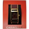 Image 2 : New - In Box - Women's Burgandy & Gold Tone Caravelle Wristwatch