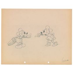 Mickey and Minnie Mouse production drawing from Puppy Love