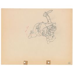 Mickey Mouse and Peg Leg Pete production drawing from Two-Gun Mickey