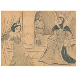 Huntsman and Evil Queen concept drawing from Snow White and the Seven Dwarfs