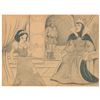 Image 1 : Huntsman and Evil Queen concept drawing from Snow White and the Seven Dwarfs