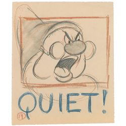 Doc storyboard drawing from Snow White and the Seven Dwarfs