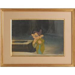 Dopey production cel and production background from Snow White and the Seven Dwarfs