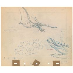 Pterodactyl and Dinosaurs production drawing from Fantasia