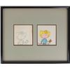 Image 1 : Sally production cel and drawing from Race for Your Life, Charlie Brown
