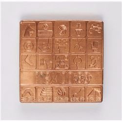 Mexico City 1968 Summer Olympics Copper Participation Medal