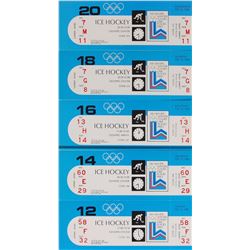 Lake Placid 1980 Winter Olympics Set of Five USA Preliminary Games Tickets