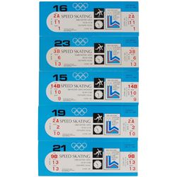 Lake Placid 1980 Winter Olympics Set of Five Eric Heiden Skating Event Tickets