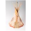 Image 1 : Painted and Beaded Toy Teepee, 23" tall