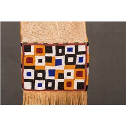 Plains Cree Beaded Pipe Bag, 15 ½" long