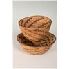 Image 5 : Papago Two-Tiered Basket together with Southern California Basket with Feathers