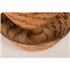 Image 6 : Papago Two-Tiered Basket together with Southern California Basket with Feathers