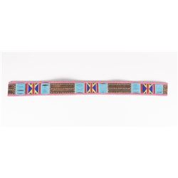 Crow Fully Beaded Panel Belt, 33  x 3 