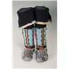 Image 4 : Nez Perce Fully Beaded Woman's Hightop Moccasins with Leggings, 10" long