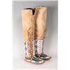 Image 4 : Cheyenne Beaded Woman's Hightop Moccasins, 21" tall