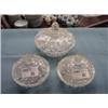 Image 1 : 3 PC PRESSED GLASS COVERED CANDY DISHES - MATCHING