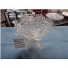 Image 1 : 2PC PRESSED GLASS FLUTED COMPOTE