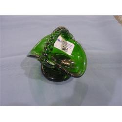HAND BLOWN SM GREEN BASKET