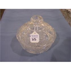 CUT CRYSTAL COVERED VEGETABLE DISH
