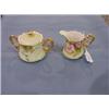 Image 1 : LEFFON HAND PAINTED CHINA CREAM & SUGAR - NUMBERED