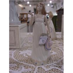 NADAL "LINDA" PORCELAIN FIGURNE, GIRL W/BIRD & HAT