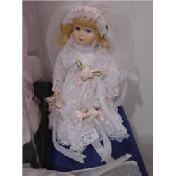 PORCELAIN 12 1/2" BRIDE DOLL-NO MARKINGS