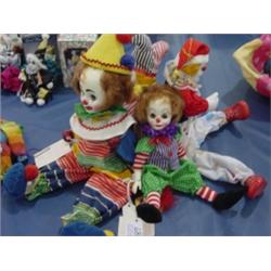 EFFANBEE 15" HOMER,11" CLARENCE & MISC CLOWNS