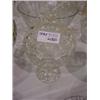 Image 1 : COVERED PRESSED GLASS COMPOTE CANDY DISH
