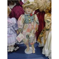 PREMIER 18" "DORE" PORCELAIN GIRL IN CLOWN SUIT NO MARKINGS
