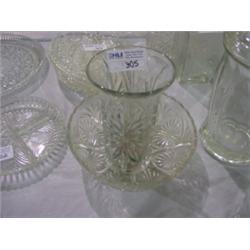 PRESSED GLASS BOWL,VASE