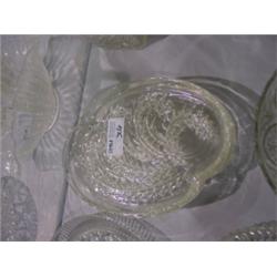 PRESSED GLASS LUNCH TRAYS (4)