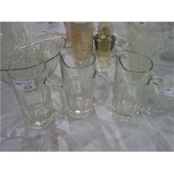 3PC GLASS PITCHERS/MUG