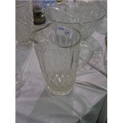 PRESSED DEPRESSION GLASS WATER PITCHER