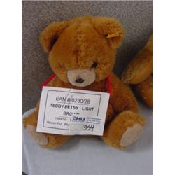 STEIFF TEDDY PETSY 84,11",YW TAG,LT BRN,WOVEN FUR,V BOX WRKING
