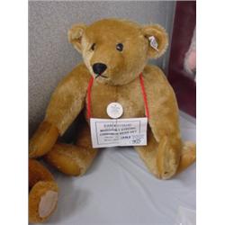 STEIFF M. STRONG CINNAMON BEAR SET,84,LEATHER PAW,MOHAIR,V BOX WK