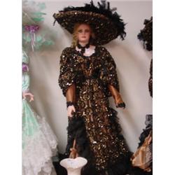 RUSTIE 42" PORCELAIN DOLL MRKD 639/1200 NO/CERT/BOX