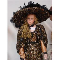 RUSTIE 42" PORCELAIN DOLL MRKD 693/1200 NO/CERT/BOX