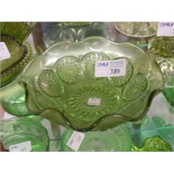 SM GREEN DEPRESSION GLASS SERVING BOWL