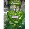 Image 1 : HANDMADE HEART DESIGN GREEN CUT GLASS