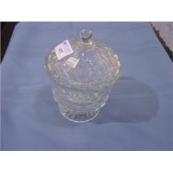 PRESSED GLASS CANDY DISH COMPOTE W/LID