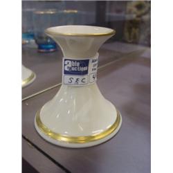 LENNOX CANDLE STICKS 24 CARAT GOLD TRIM