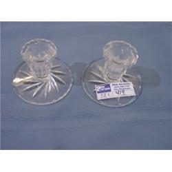 2EA. CUT CRYSTAL CANDLE HOLDERS