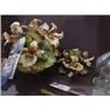 Image 1 : ITALIAN PORCELAIN FLOWER BASKET W/CANDLE HOLDERS