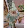 Image 1 : PORCELAIN CLOWN DOLL-BLUE,GREEN OUTFIT