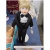 Image 1 : 18 IN PORCELAIN DOLL IN TUX NO MARKINGS