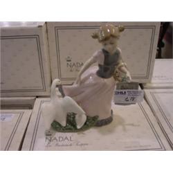 NADAL PORCELAIN NO. 13-2301 SMALL GIR W/TWO GEESE