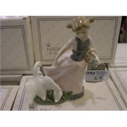 NADAL PORCELAIN NO. 13-2301 SMALL GIR W/TWO GEESE