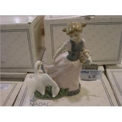 NADAL PORCELAIN NO. 13-2301 SMALL GIR W/TWO GEESE