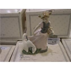 NADAL PORCELAIN NO. 13-2301 SMALL GIR W/TWO GEESE